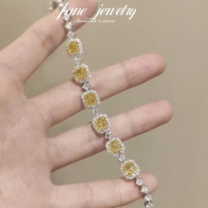 Gelang Premium Batu Kuning Radiant Cut 1.25crt