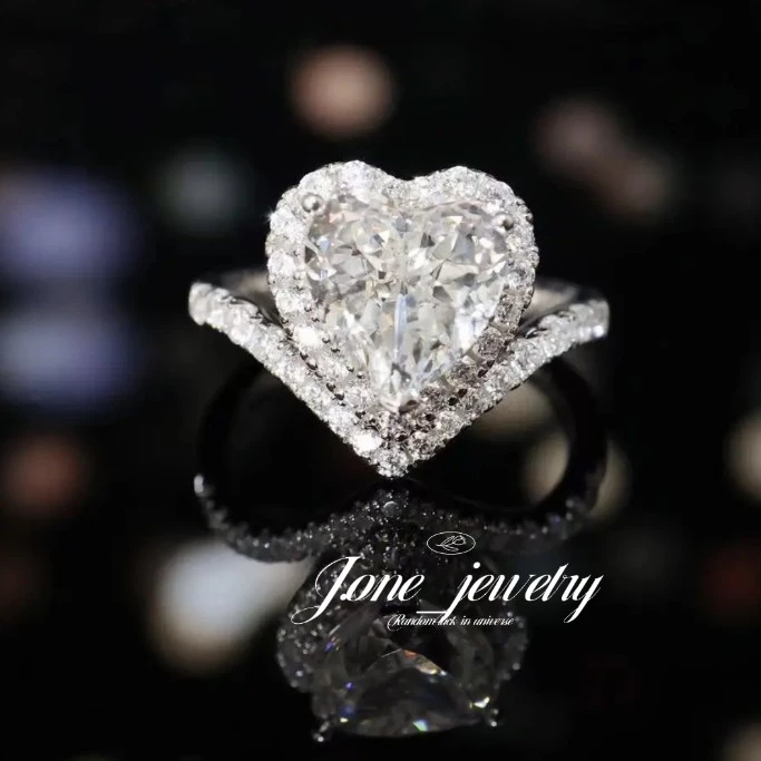 Cincin Premium Batu Heart Shape 3crt G Colour