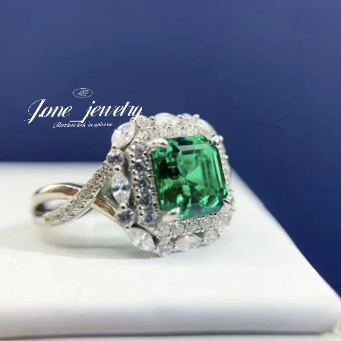 Cincin Premium Batu Emerald Cut 2crt