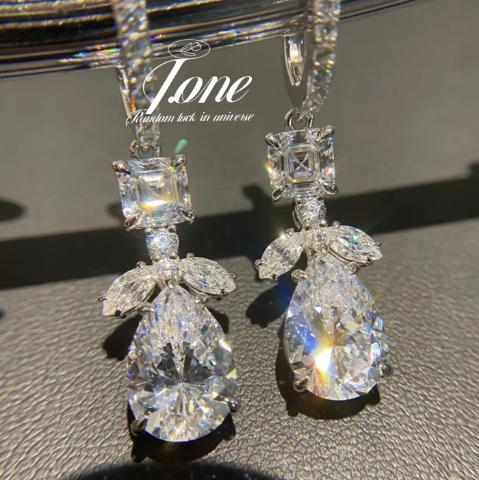 Anting Premium Batu Carre, Marquise, Pear Cut G Colour